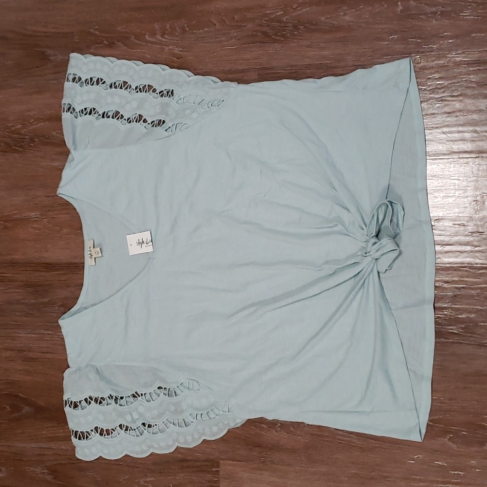 (3X) NWT Style & Co. Pastel Bohemian Cottagecore Front Tie Free Beach Vacation